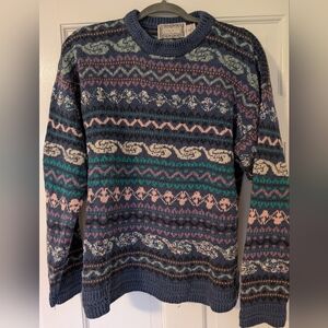 Vintage Patterned Crewneck Sweater